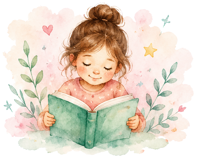 Dziewczynka czytająca książkę